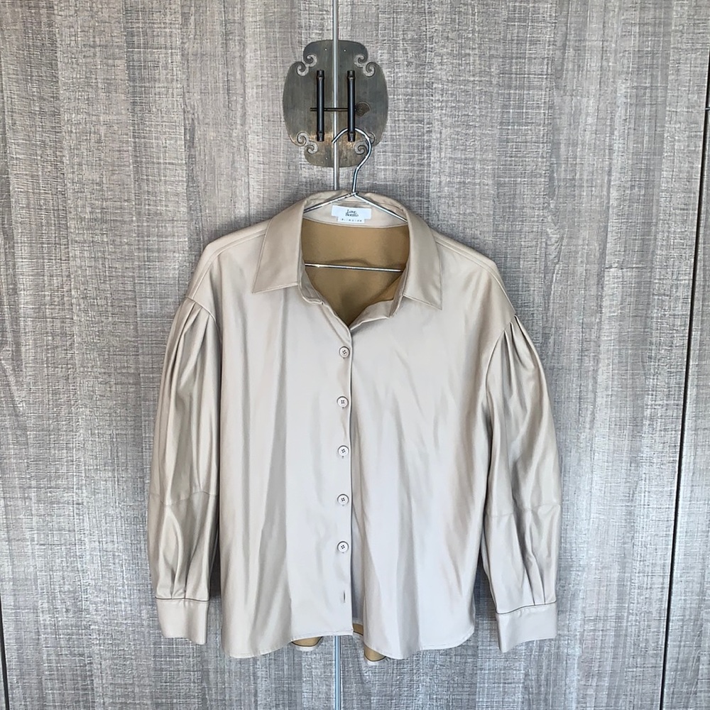 Love Bonito Lissie Pleather Puff Sleeve‎ Shirt